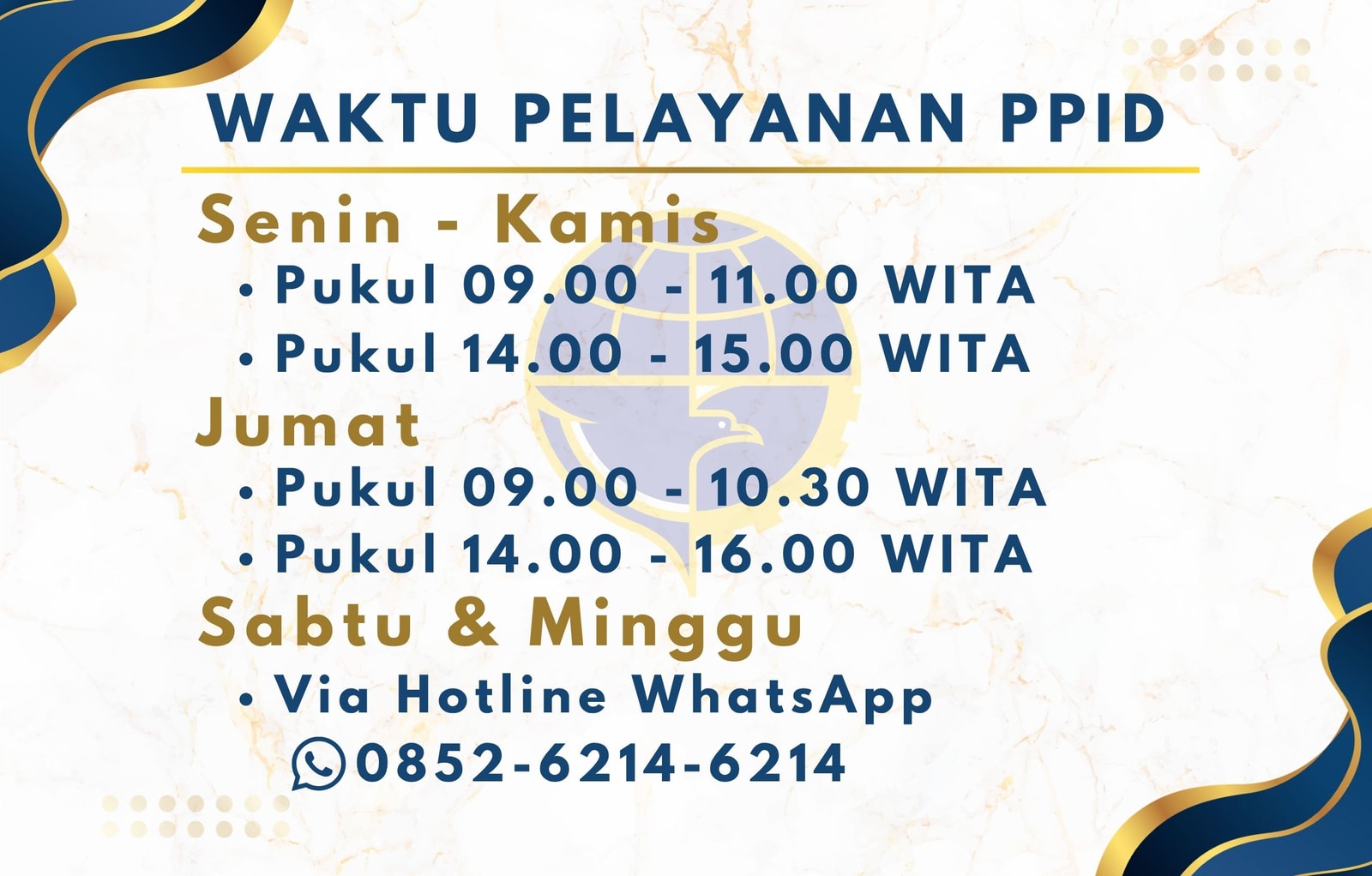 Waktu Pelayanan PPID Bandar Udara Kalimarau