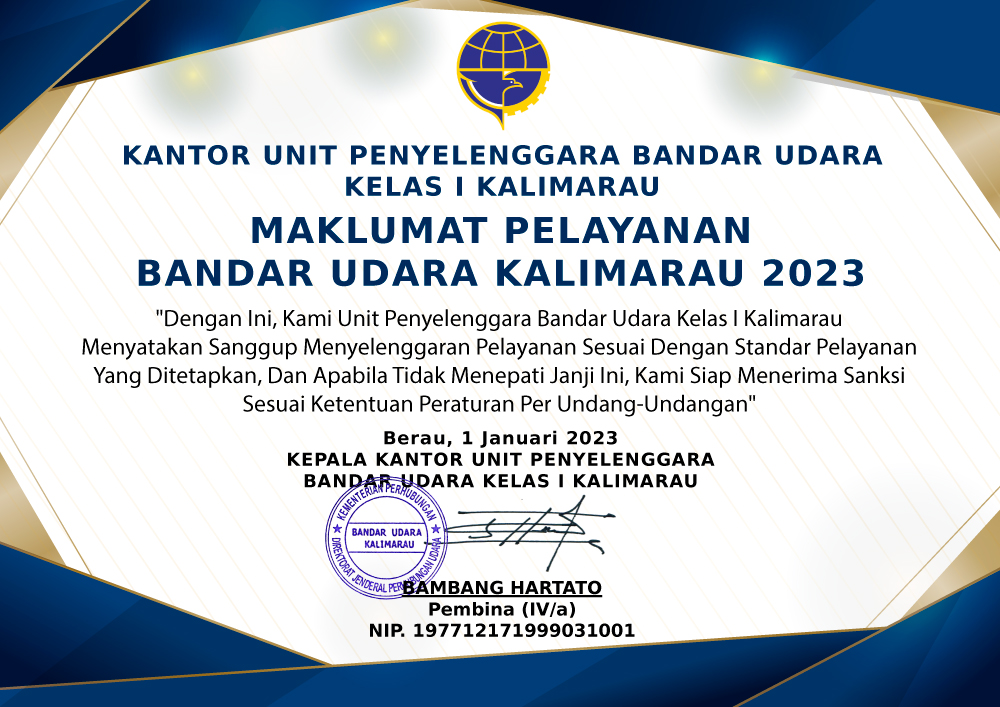Maklumat Pelayanan Bandar Udara Kalimarau